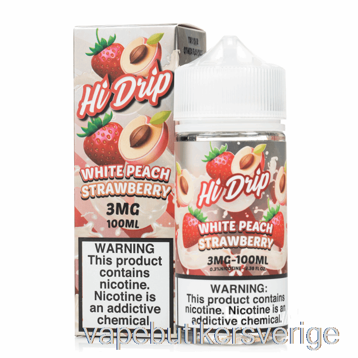 Vape Sverige Vit Persika Jordgubbe - Hi-drip - 100ml 3mg